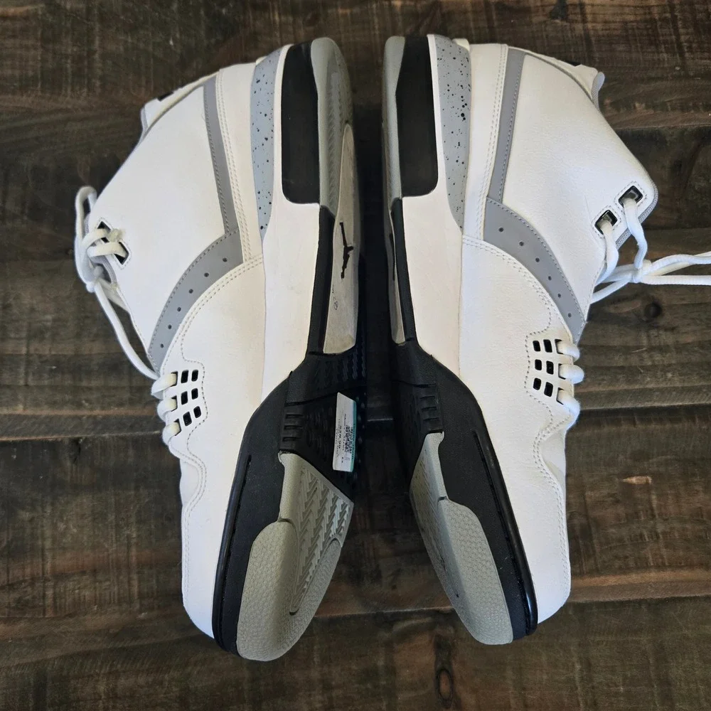 Jordan Flight 23 White Wolf Grey Black Sneakers 317820-117 Mens Size 13